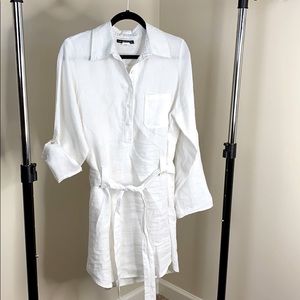 White linen dress